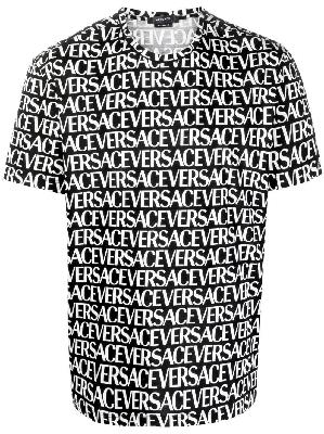 Versace - Black Logo Print Cotton T-Shirt