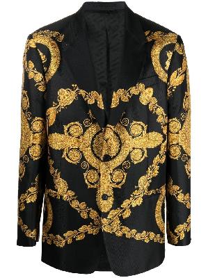 Versace - Black Barocco Silk Blazer