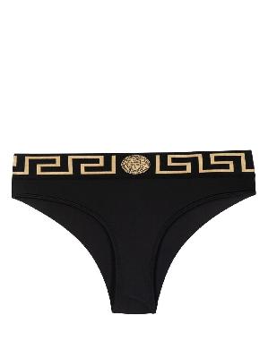 Versace - Black La Greca Brazilian Bikini Bottoms