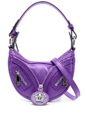 Versace - Purple Repeat Mini Leather Shoulder Bag
