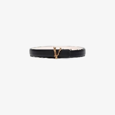 Versace - Black Virtus Leather Belt