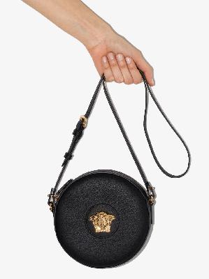Versace - Black La Medusa Round Leather Cross Body Bag