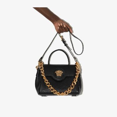 Versace - Black La Medusa Leather Top Handle Bag