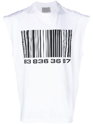 VETEMENTS - White Barcode Print Cotton Vest