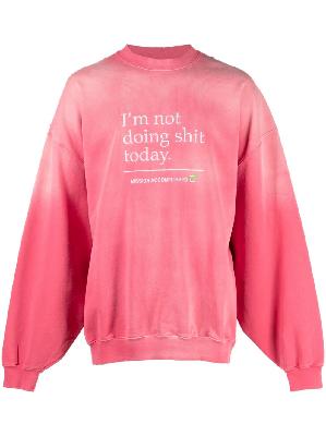 VETEMENTS - Pink Slogan Embroidered Sweatshirt