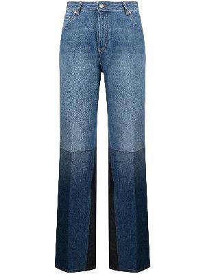 Victoria Beckham - Blue Panelled Flared High-Rise Jeans