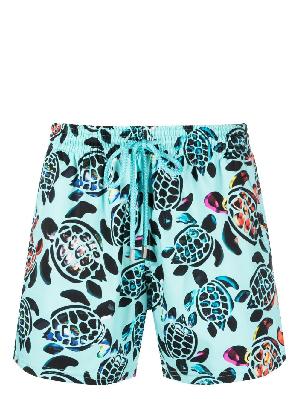 Vilebrequin - Blue Moorise Screen Turtles Swim Shorts