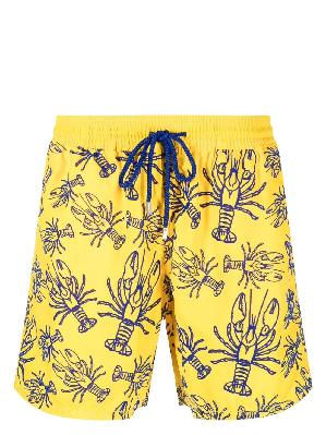 Vilebrequin - Yellow Moorea Lobster Flocked Swim Shorts