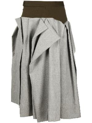 Vivienne Westwood - Grey Asymmetric Virgin Wool Midi Skirt