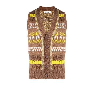 Wales Bonner - Brown Freedom Knitted Sweater Vest