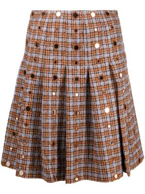 Wales Bonner - Brown Harmonic Embellished Checked Skirt