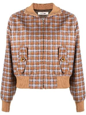 Wales Bonner - Brown Harmonic Checked Bomber Jacket