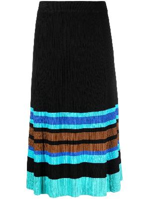Wales Bonner - Black Striped A-Line Skirt