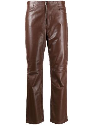 Wandler - Brown High Waist Leather Trousers