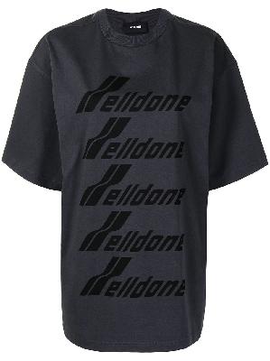 We11done - Grey Logo Print Short Sleeve T-Shirt