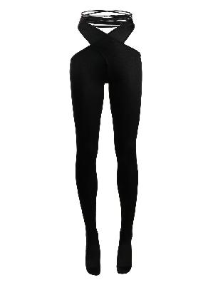 Wolford - Black Cut-Out Lace-Up Tights