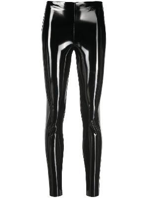 Wolford - Black High Waist Faux Leather Leggings