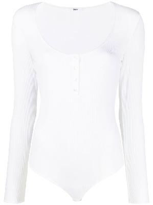 Wolford - White Henley Ribbed Bodysuit
