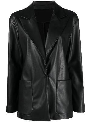 Wolford - Black Body Lines Faux-Leather Blazer