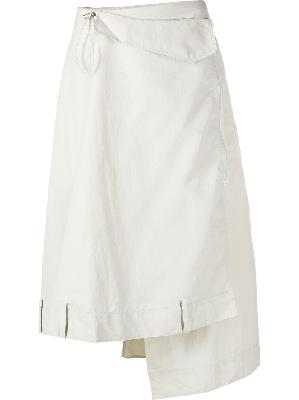 Y-3 - White Asymmetric Midi Skirt