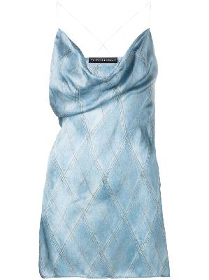 Y/Project - Blue Draped Slip Mini Dress
