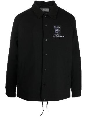 Yohji Yamamoto - Black Slogan Print Wool Jacket