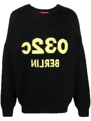 032c intarsia-knit logo crew-neck jumper