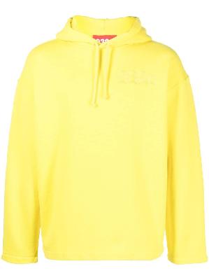 032c logo-embroidered organic cotton hoodie