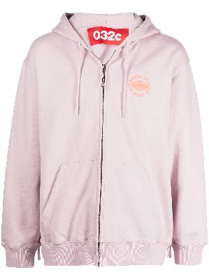 032c graphic-print zip-up hoodie