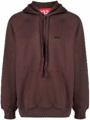 032c organic cotton logo-print hoodie