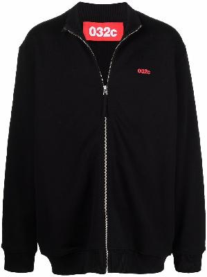 032c logo-print organic cotton jersey bomber jacket