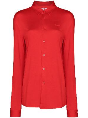 032c logo-print silk shirt