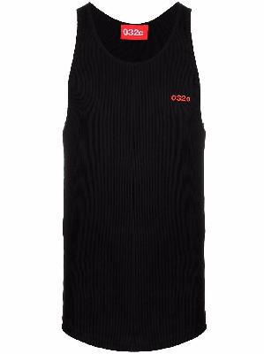 032c logo-embroidered ribbed tank top