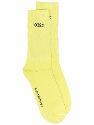 032c intarsia-logo ribbed-knit socks