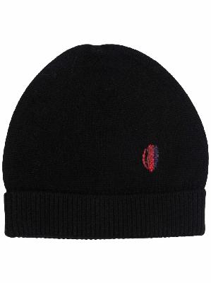 032c embroidered-logo ribbed beanie