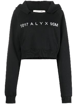 1017 ALYX 9SM logo print cropped hoodie