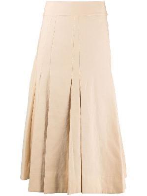 3.1 Phillip Lim A-Line cotton-blend pleated skirt