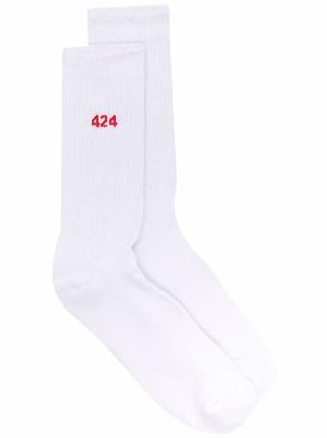 424 intarsia-knit logo ankle socks
