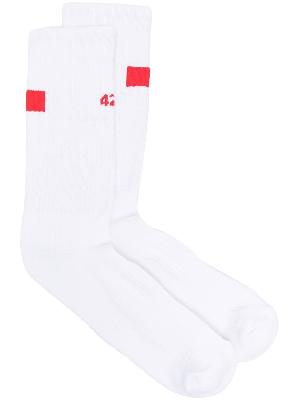 424 logo intarsia ribbed socks