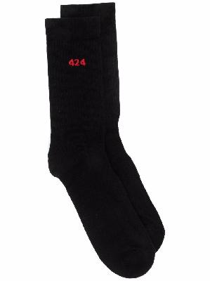424 ribbed logo-knit socks