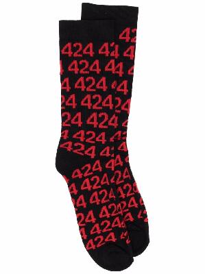 424 all-over logo print socks