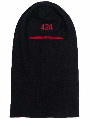424 logo embroidered beanie hat