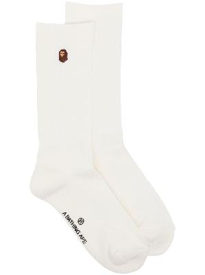 A BATHING APE® logo-patch cotton socks