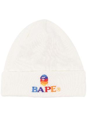 A BATHING APE® embroidered-logo cotton-blend beanie
