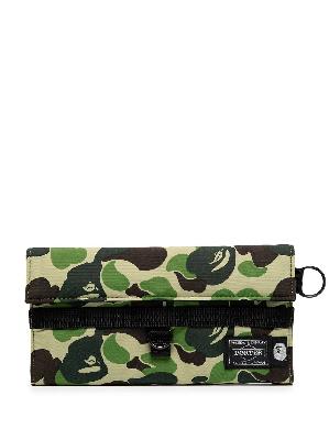 A BATHING APE® camouflage-print foldover wallet