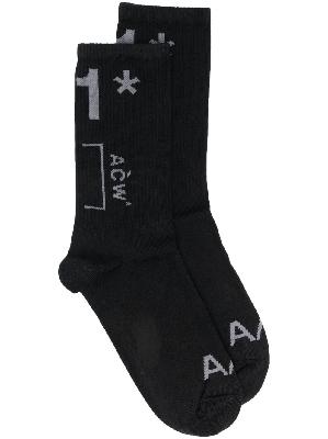 A-COLD-WALL* A/1 intarsia-logo ankle socks
