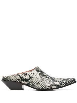 Acne Studios snakeskin-effect leather mules