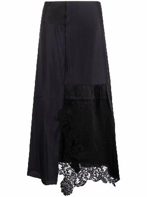 Acne Studios lace-trim panelled skirt