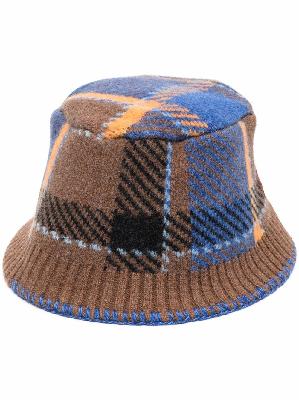 Ader Error checked wool bucket hat