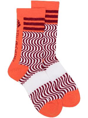adidas by Stella McCartney wave-print logo-intarsia socks